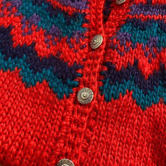 vintage handmade wool cardigan sweater - Picture 6 of 6